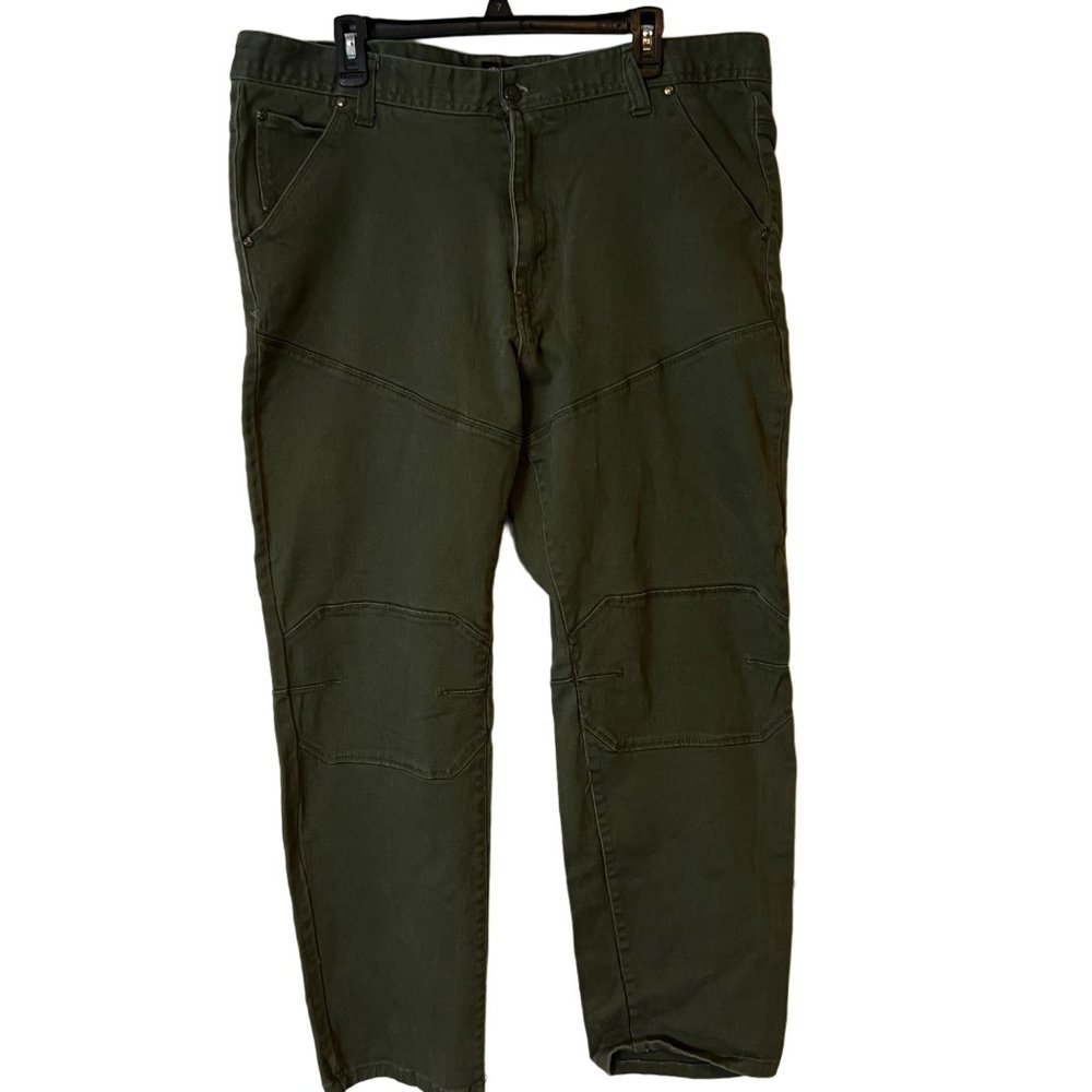 Akademiks Jeans Pants Green Denim Reinforced Knees 5 Pockets Mens Size 44 x 32